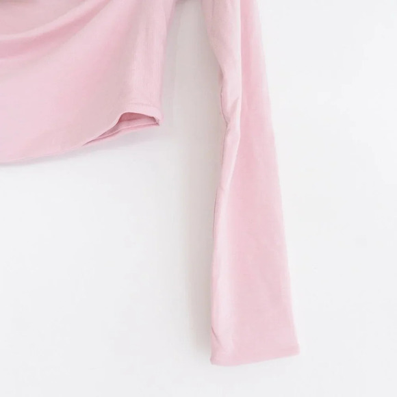 SER.O.YA ELLIS Pastel Pink  Crop Top Long Sleeve Shirt Balletcore Top M - Picture 4 of 9